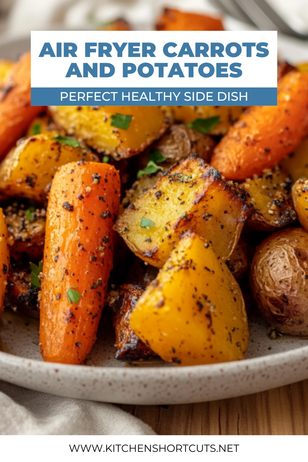 air fryer roasted carrots and potatoes