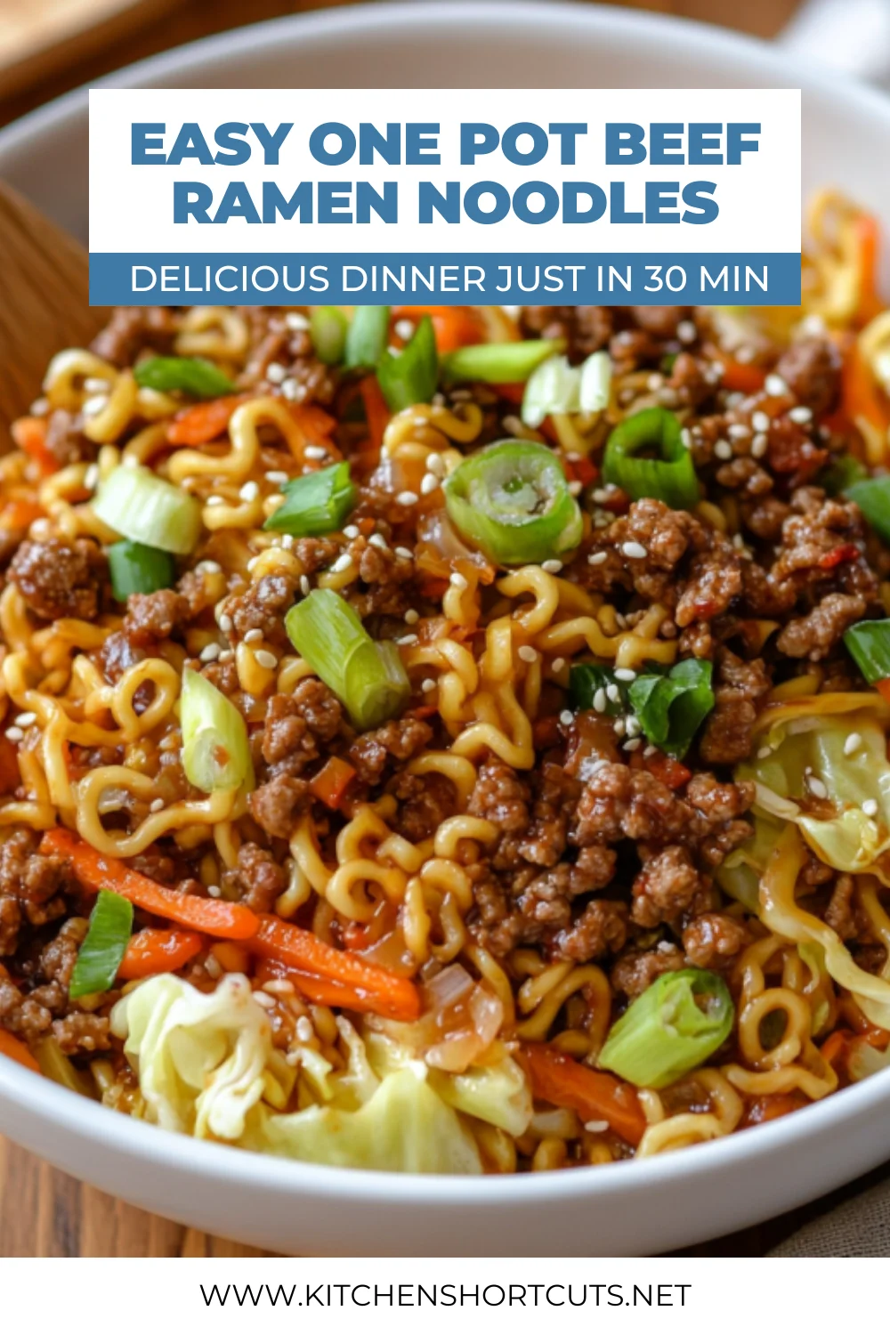 One Pot Beef Ramen Noodles