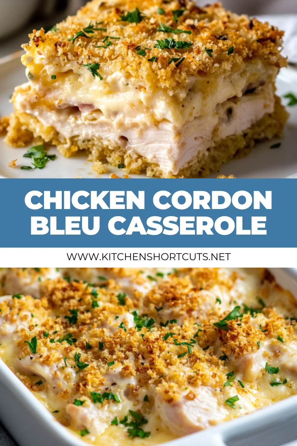 Creamy Chicken Cordon Bleu Casserole - The Best Easy Recipe Creamy Chicken Cordon Bleu Casserole