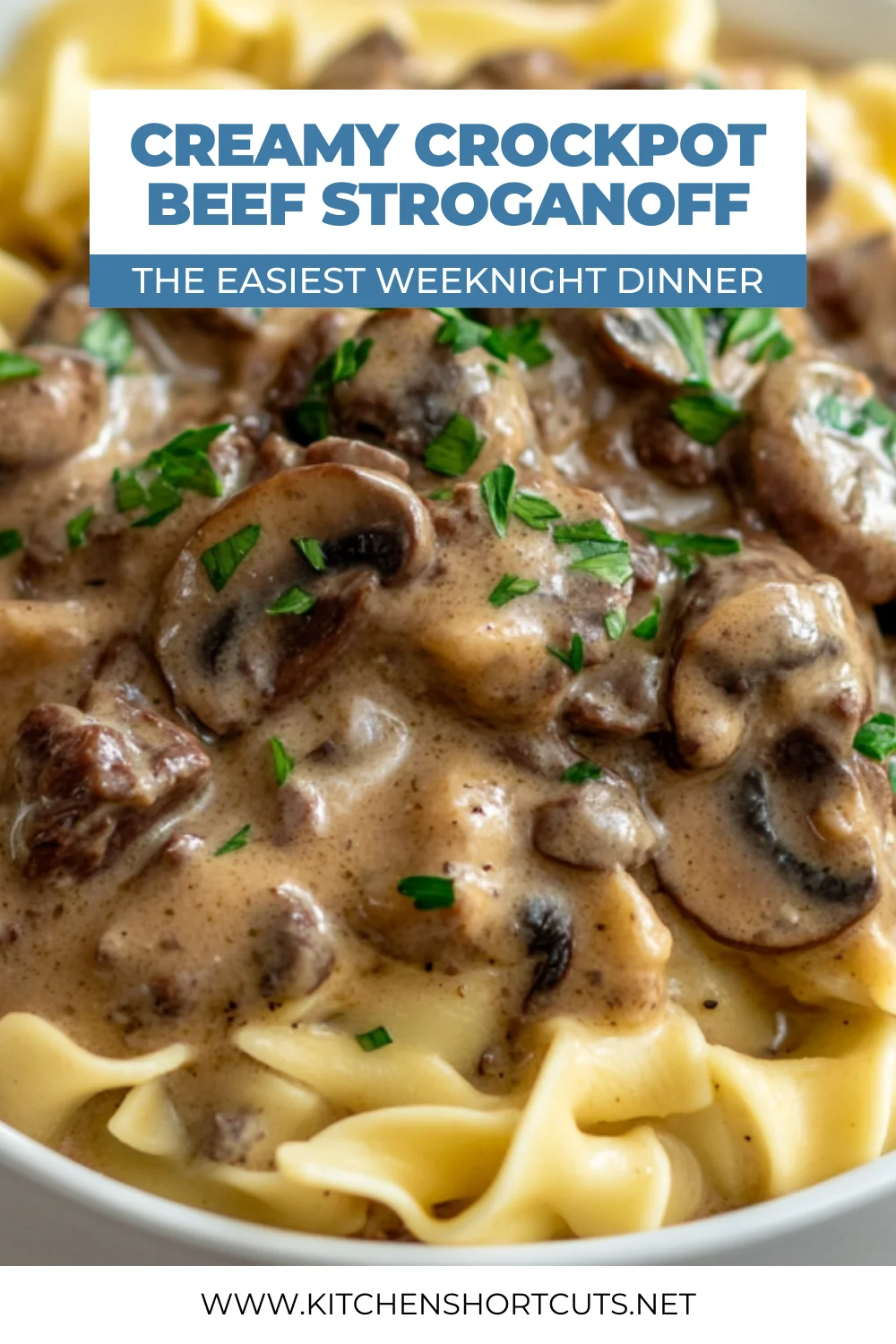 Creamy Crockpot Beef Stroganoff