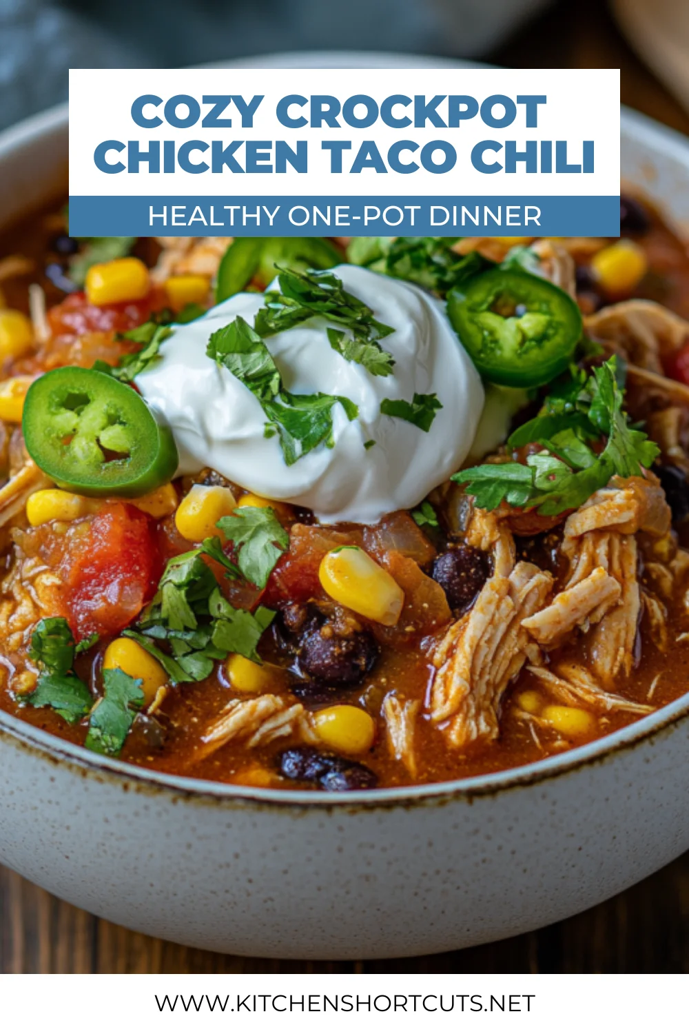 Crockpot Chicken Taco Chili: Easy, Healthy & Delicious Dinner Crockpot Chicken Taco Chili