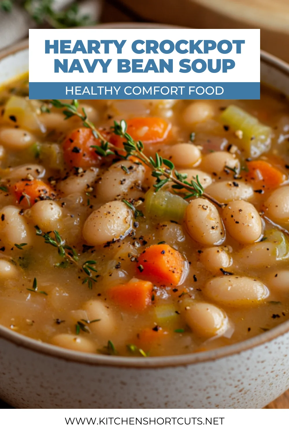 Crockpot Navy Bean Soup - Easy, Healthy, and Delicious Crockpot Navy Bean Soup