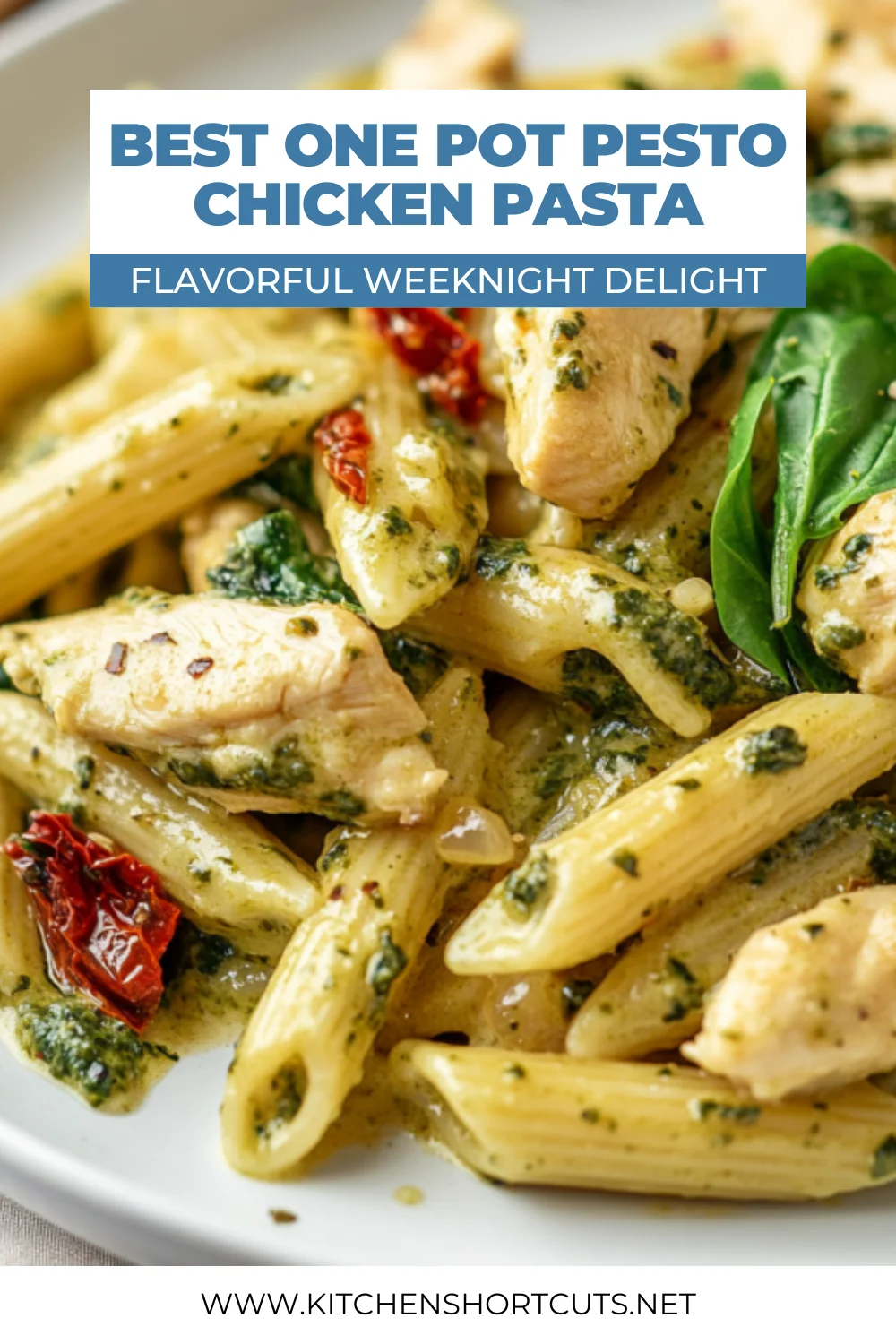 One Pot Creamy Pesto Chicken Pasta