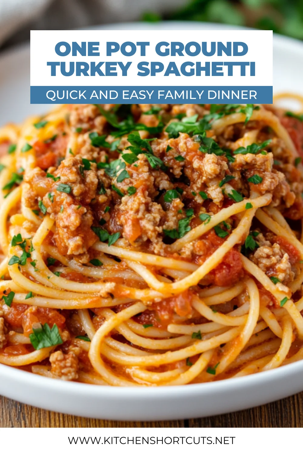 One Pot Ground Turkey Spaghetti