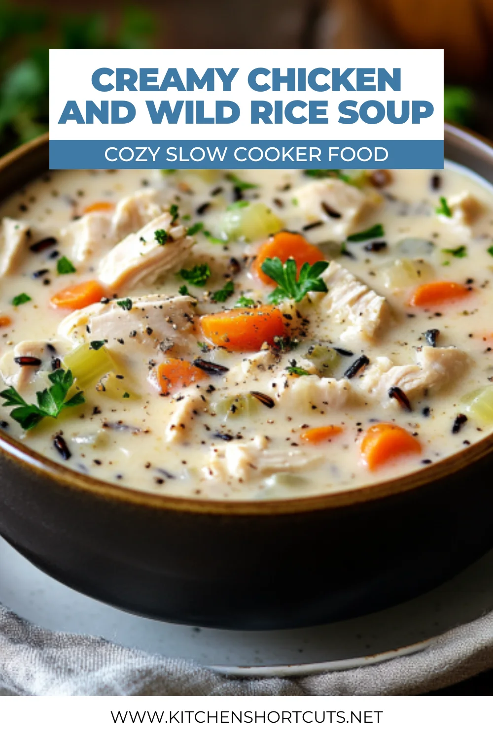 Slow Cooker Chicken and Wild Rice Soup: Easy, Creamy, Delicious Slow Cooker Chicken and Wild Rice Soup