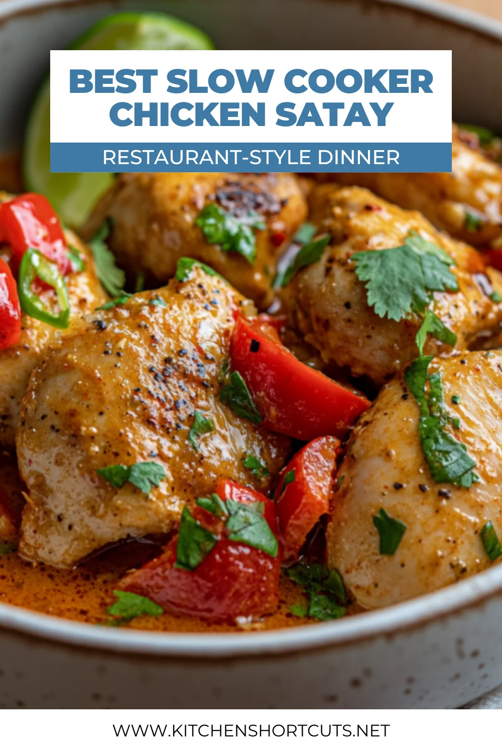 Easy Slow Cooker Chicken Satay - A Time-Saving Favorite Slow Cooker Chicken Satay