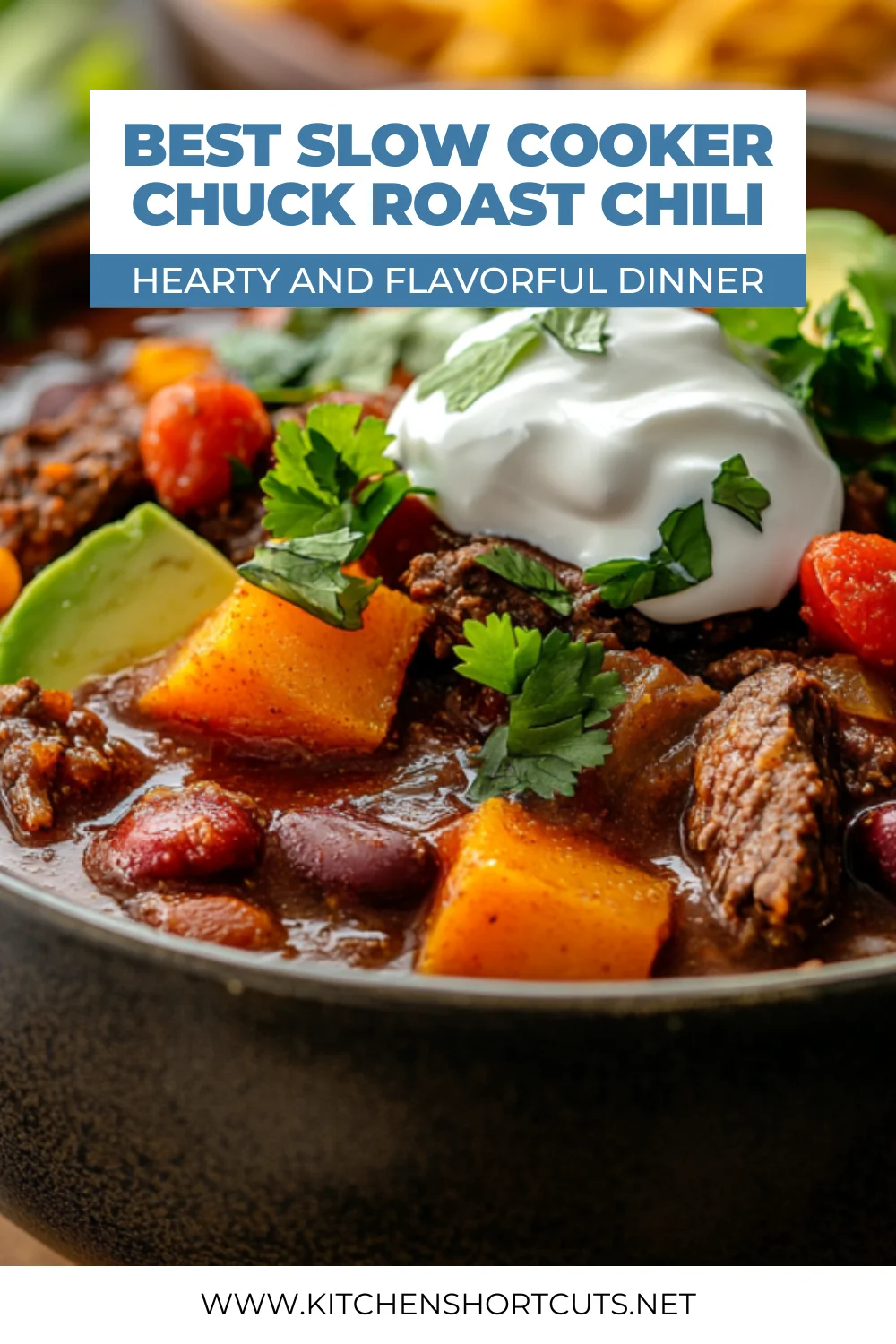 Slow Cooker Chuck Roast Chili
