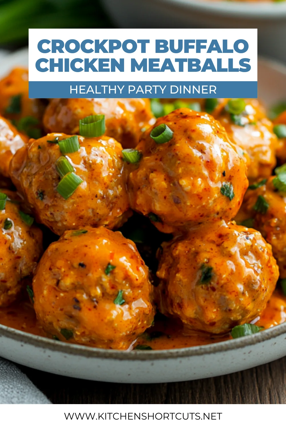 Crockpot buffalo chicken meatballs