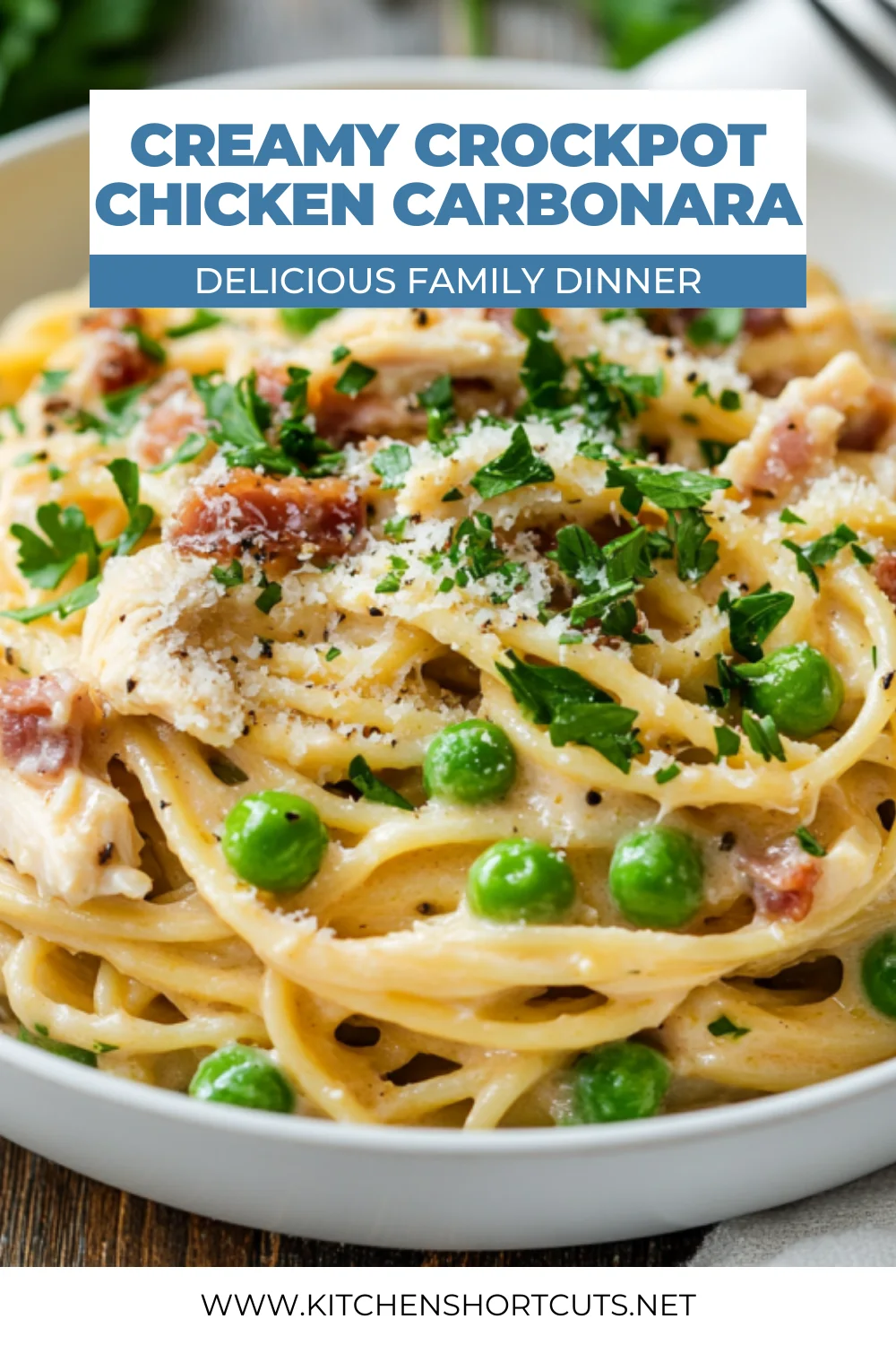 Crockpot Chicken Carbonara