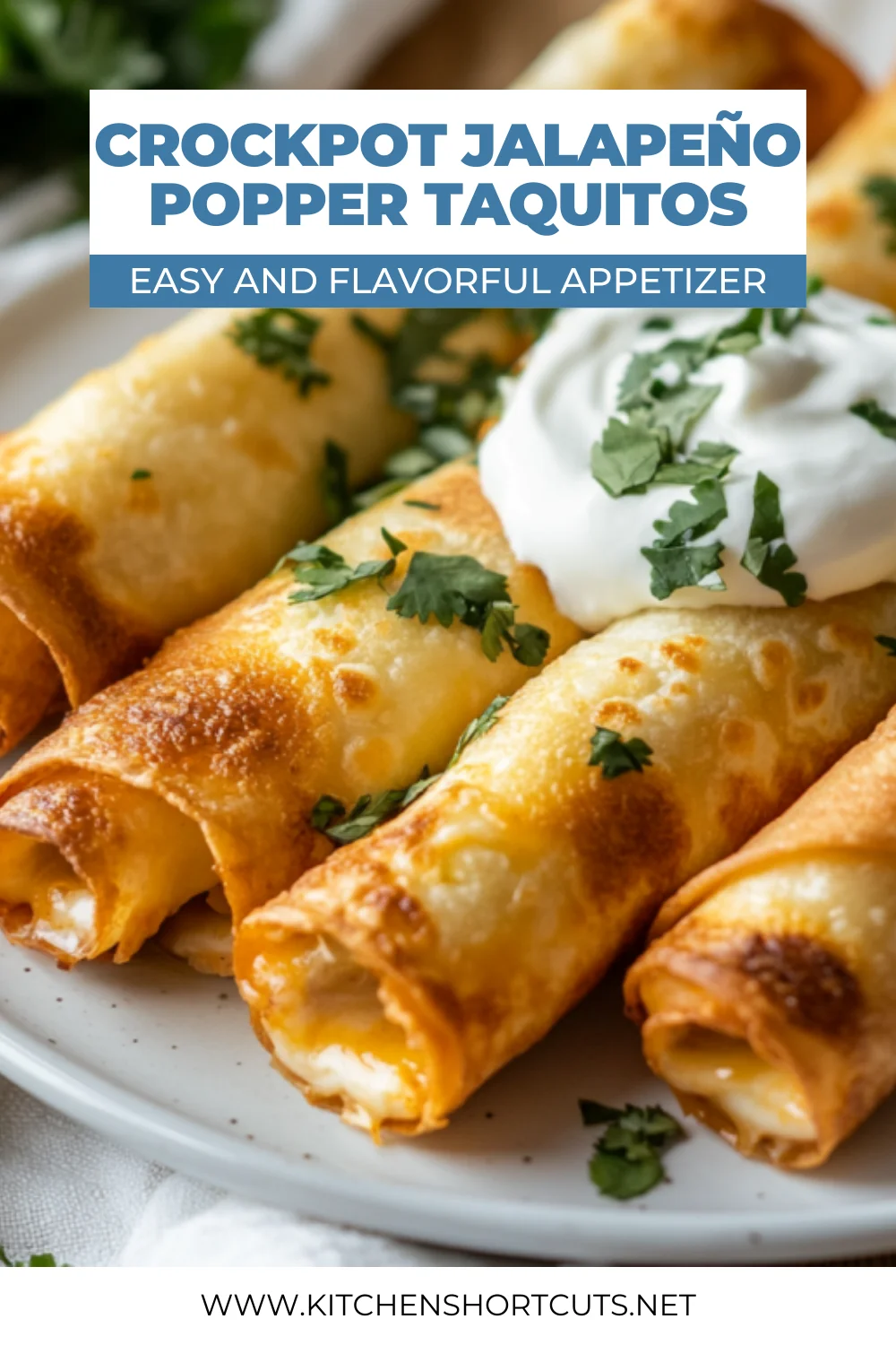 Crockpot Jalapeño Popper Taquitos