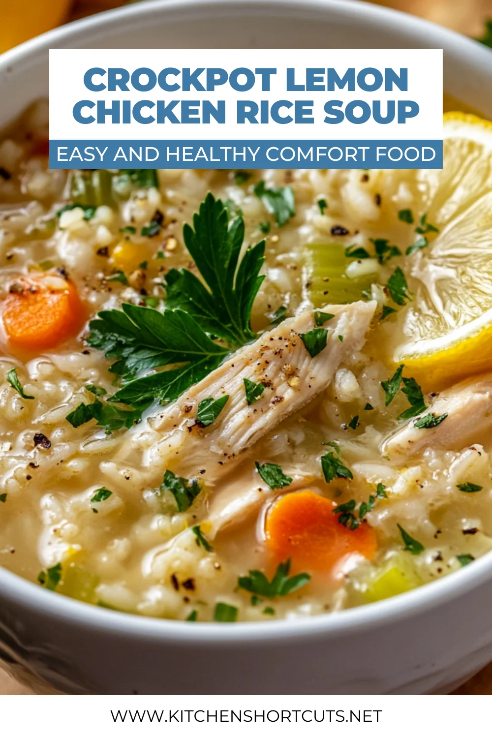 Crockpot Lemon Chicken and Rice Soup