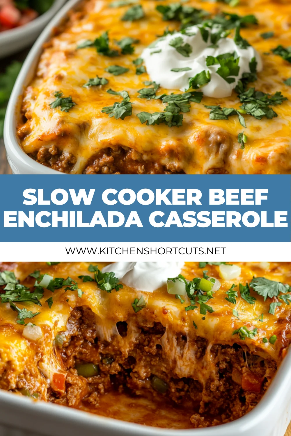 Slow Cooker Beef Enchilada Casserole