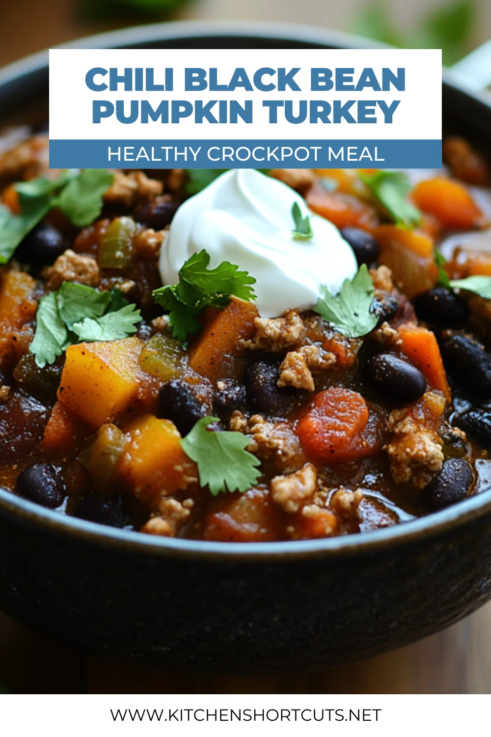 Slow Cooker Black Bean Pumpkin Turkey Chili: Perfect Healthy Comfort Food Slow Cooker Black Bean Pumpkin Turkey Chili