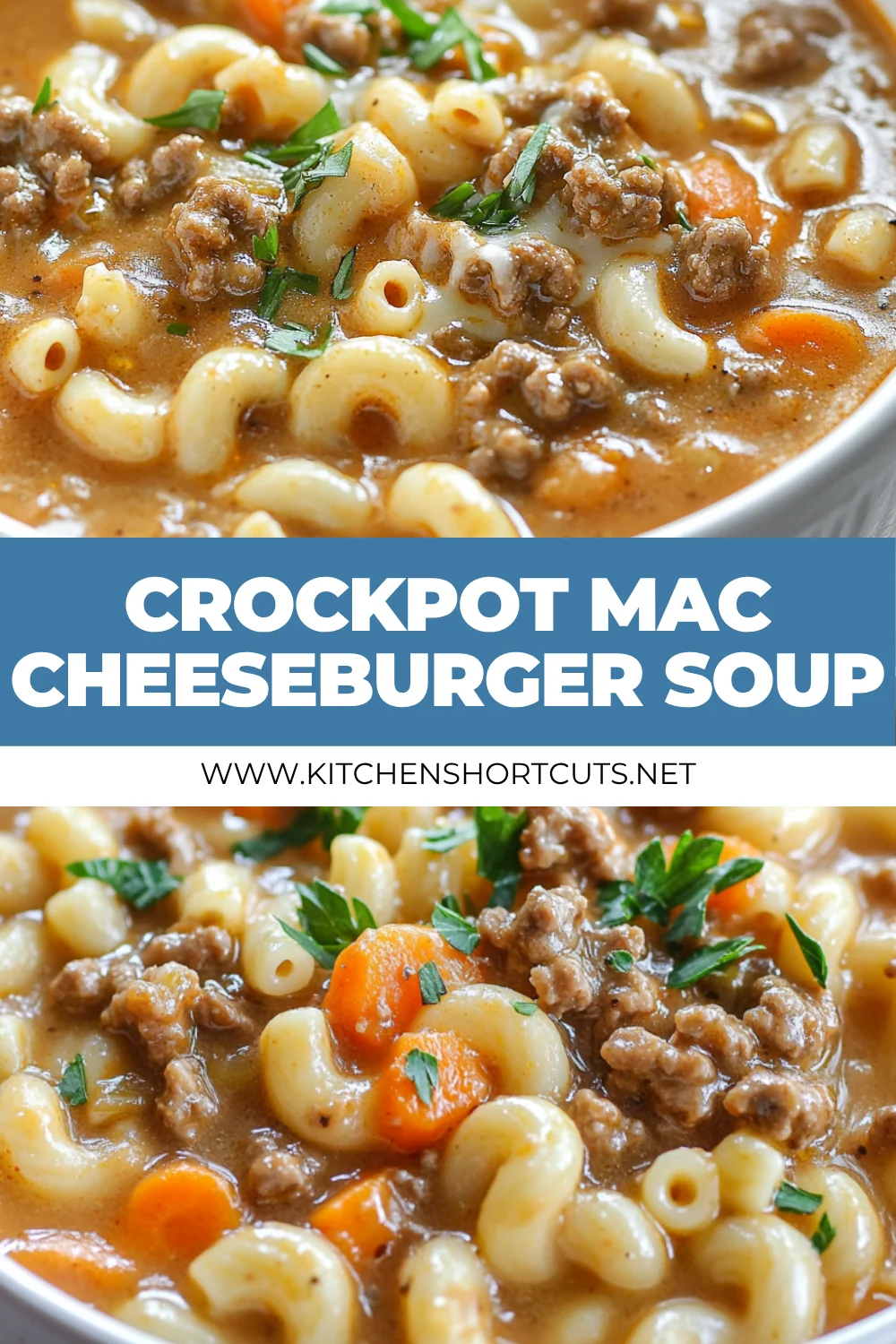 Crockpot Macaroni Cheeseburger Soup